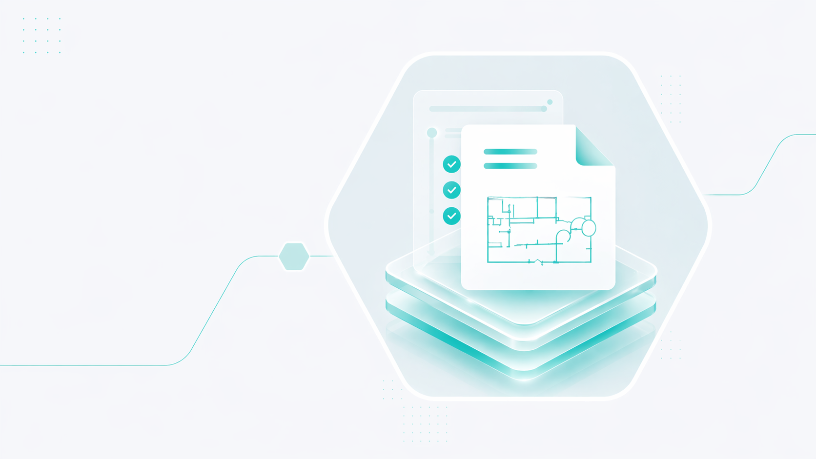 Plant drawing and controlled information checklist in the PIM Solutions blue visual style
